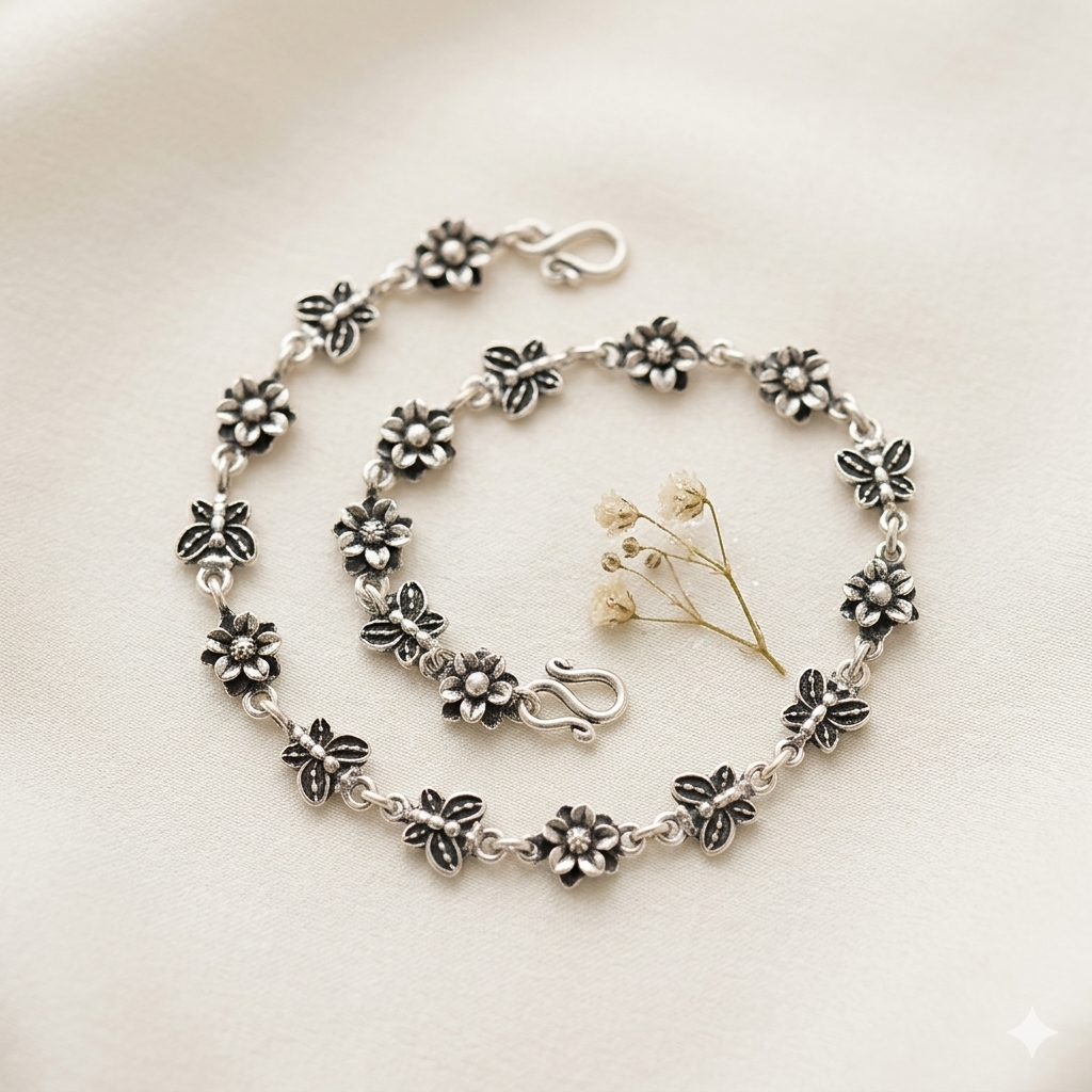 Midnight Bloom Anklet
