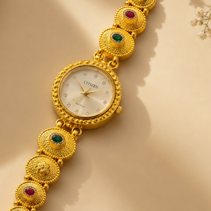 Emerald Halo Bracelet Watch