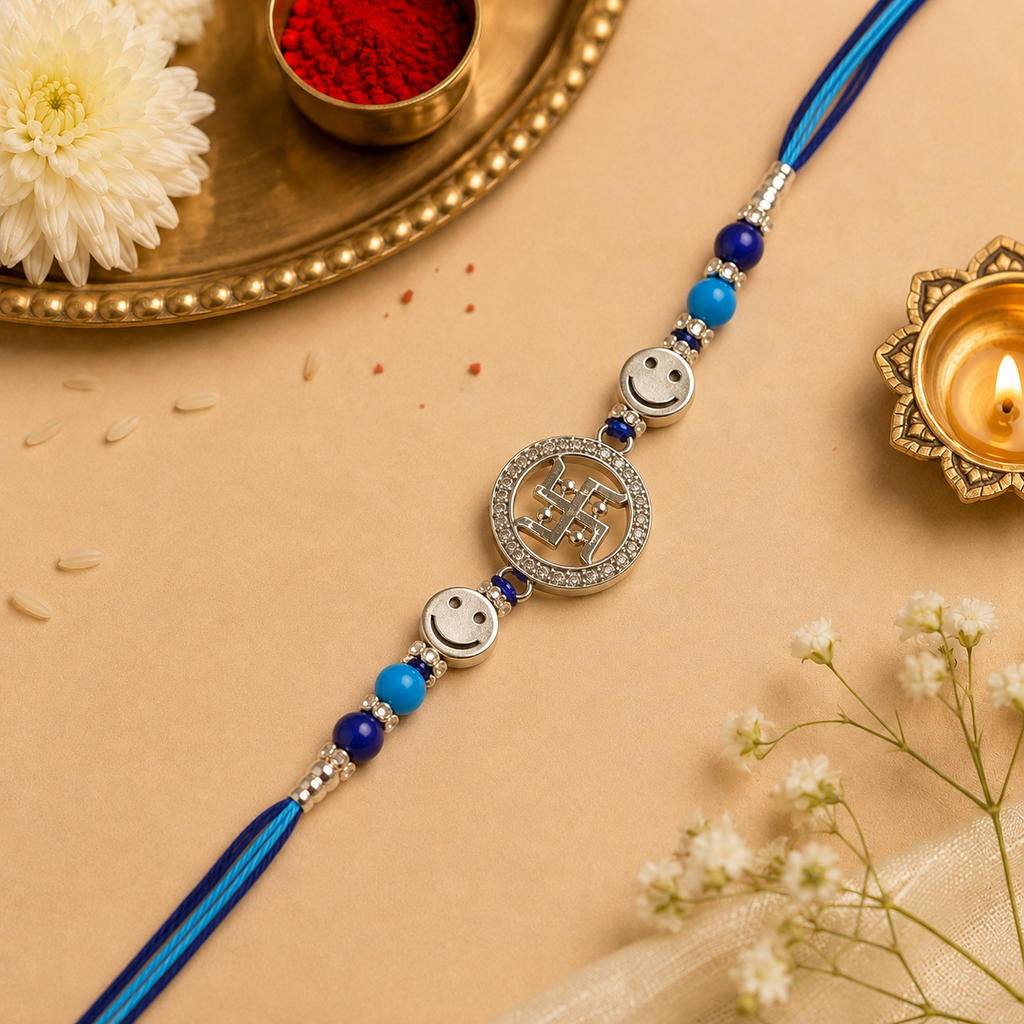 Smiley Swastik Rakhi