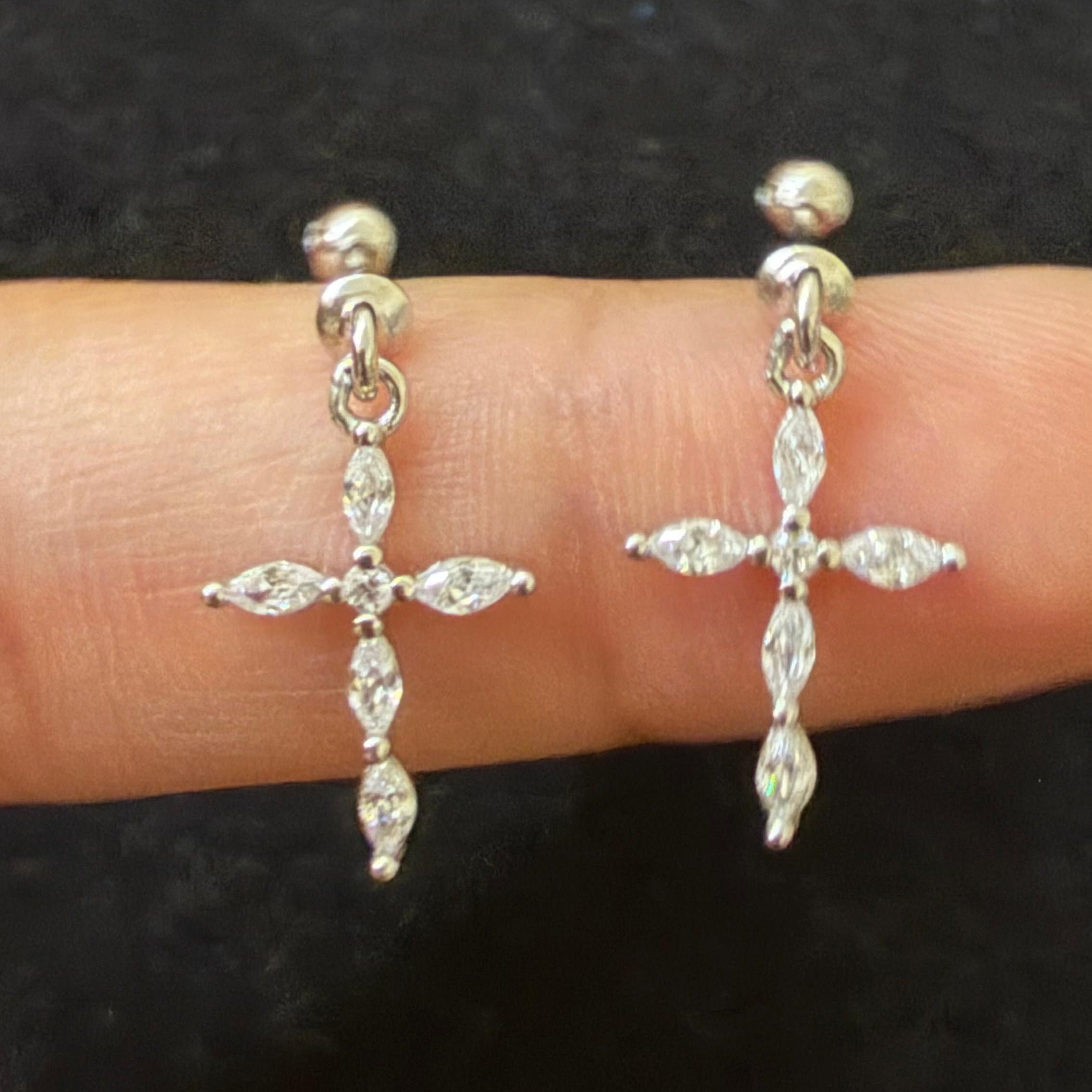 Cross Drop Earrings