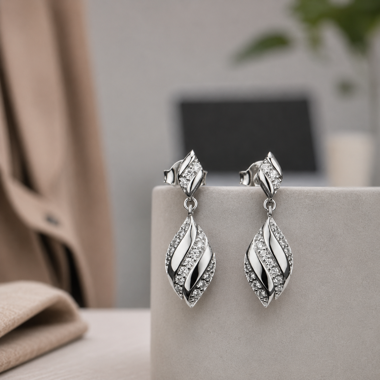 Luna Twist Drop Earrings