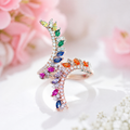 Peacock Crystal Ring