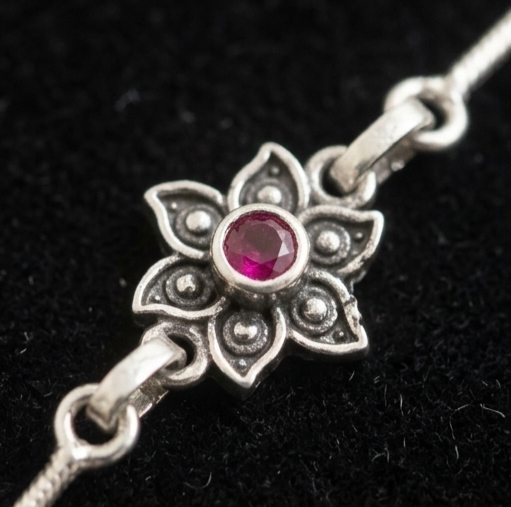 Ruby Bloom Anklet