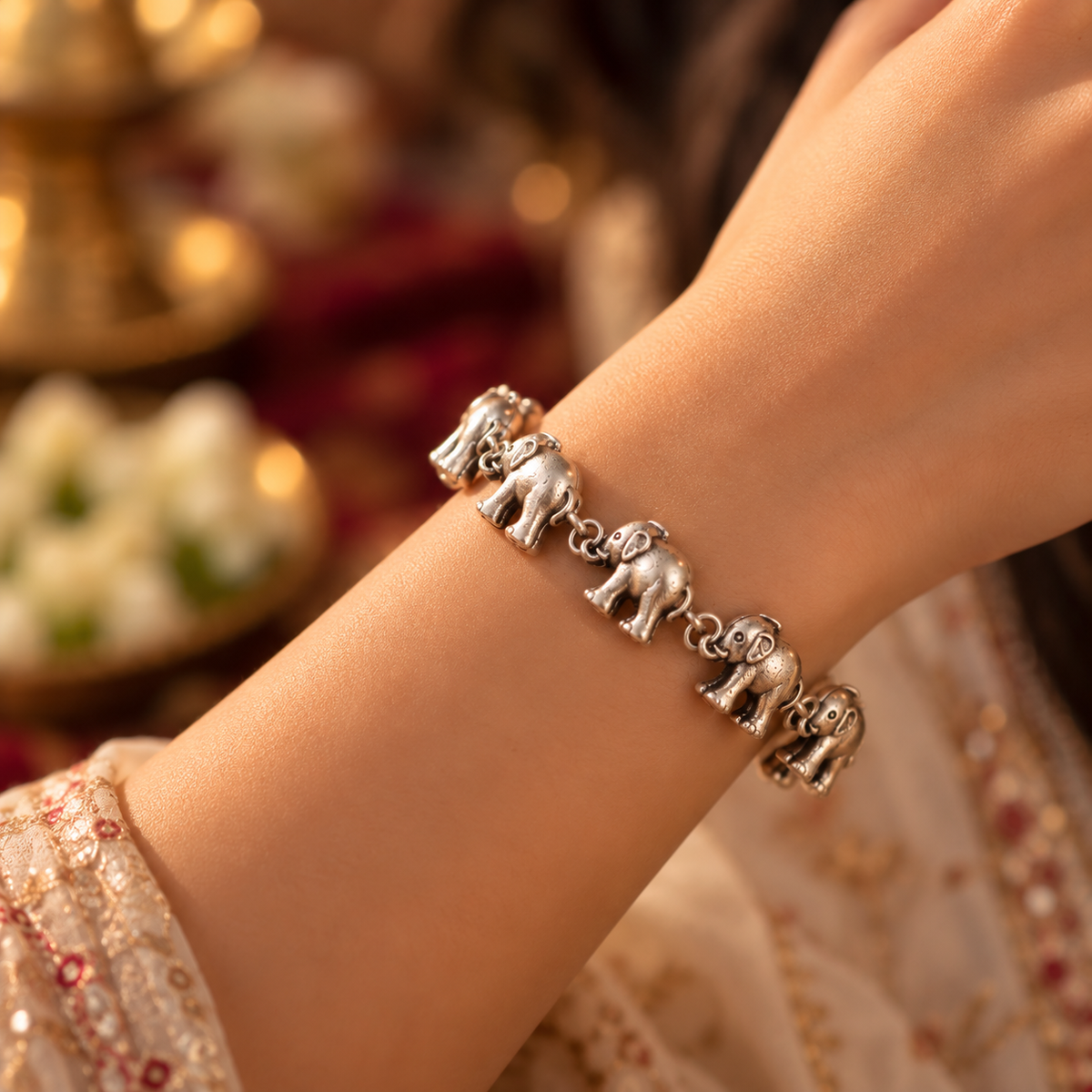 Elephant Heritage Silver Bracelet 32 gm