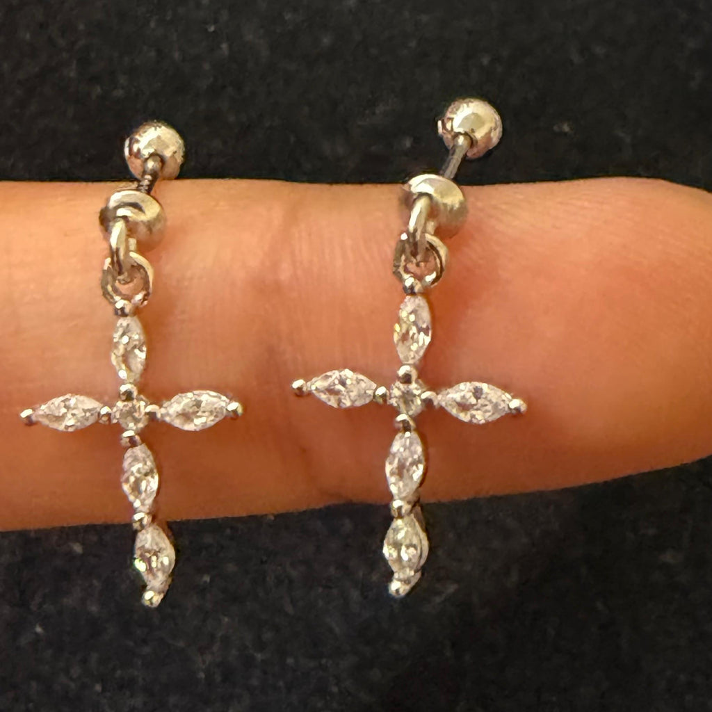 Cross Drop Earrings