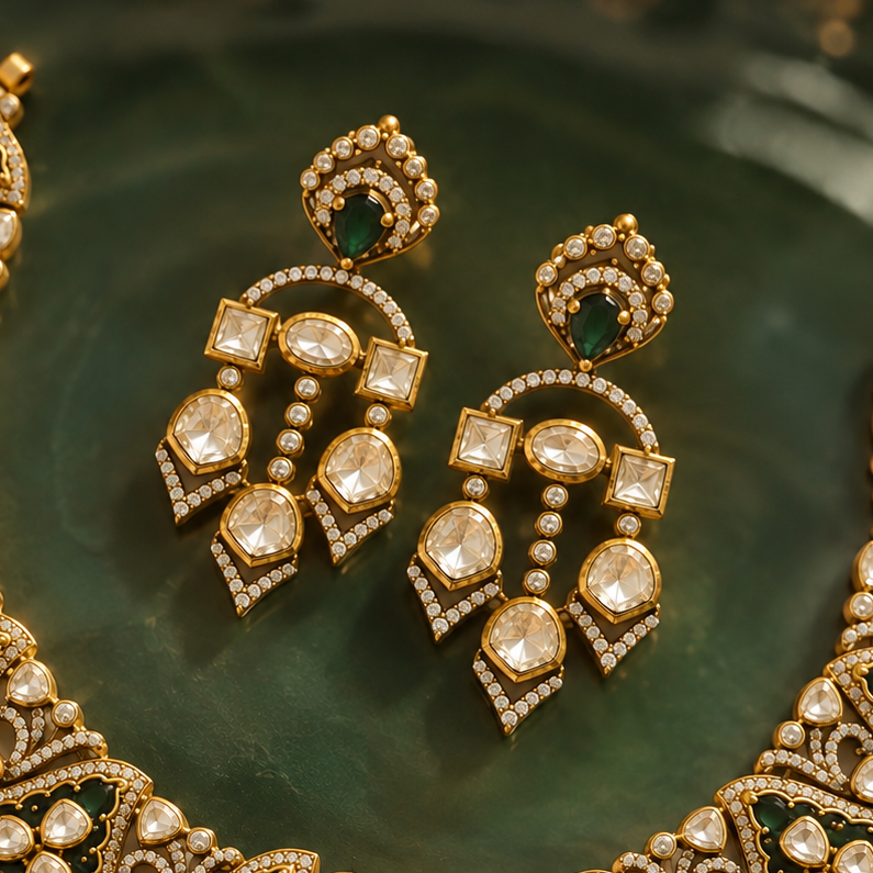 The Emerald Polki Set