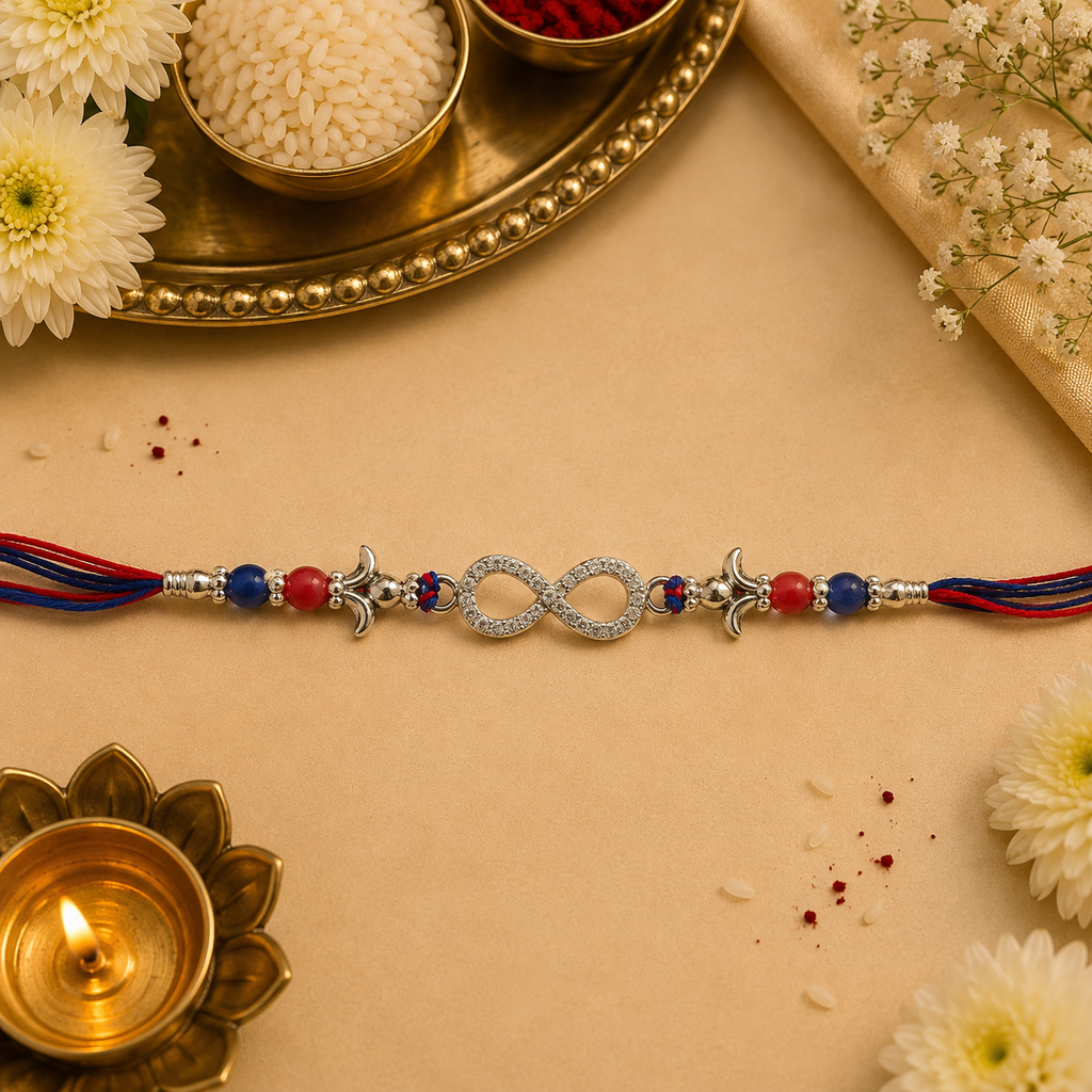 Infinity Silver Rakhi