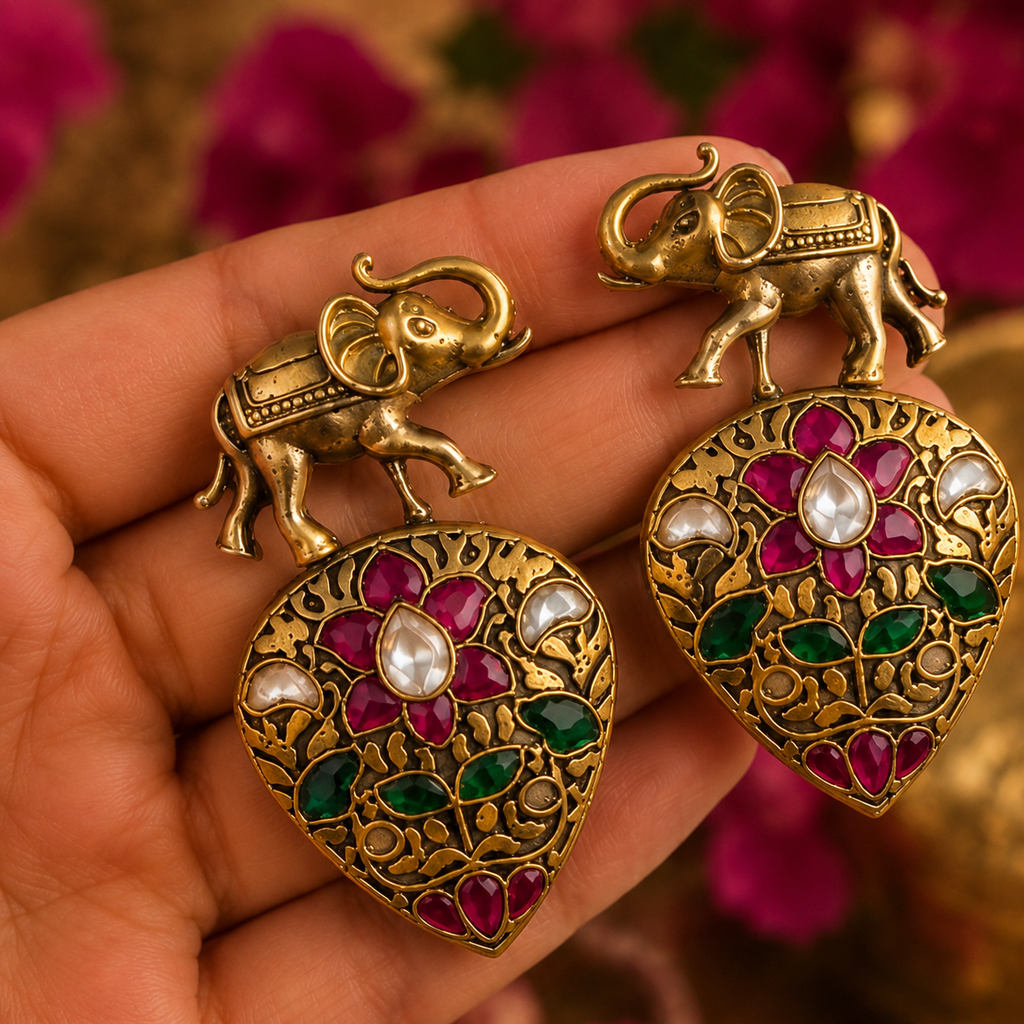 Rajwadi Hathi Earrings