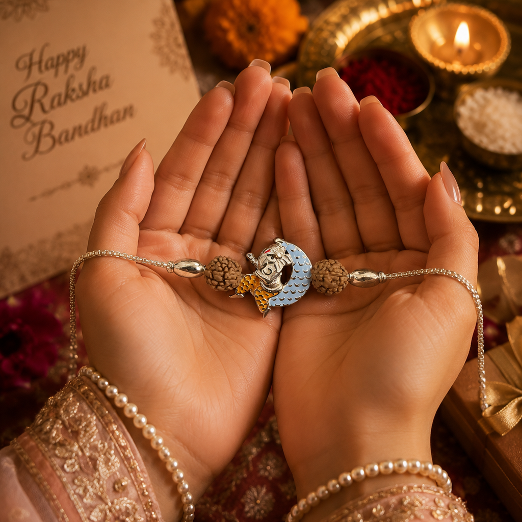 Lord Ganesh Silver Rakhi