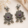 Mayura Bloom Oxidized Statement Earrings