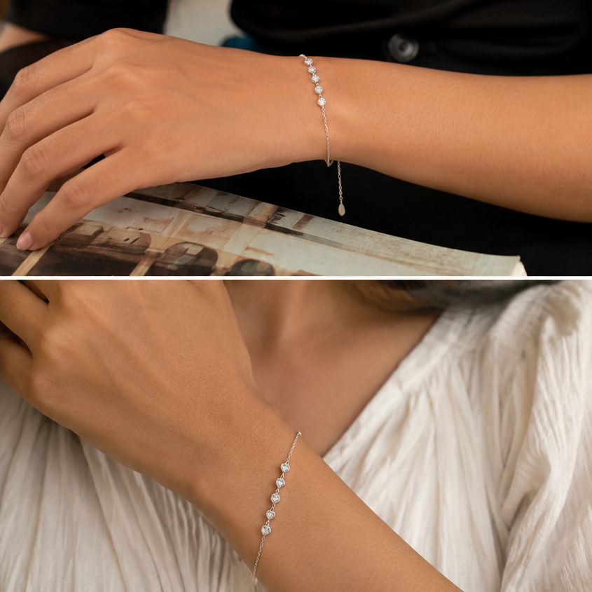 Heartline Silver Bracelet