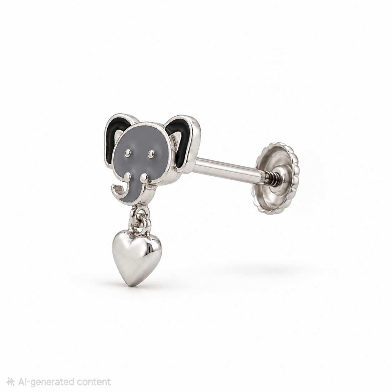 Elephant Love Silver Stud