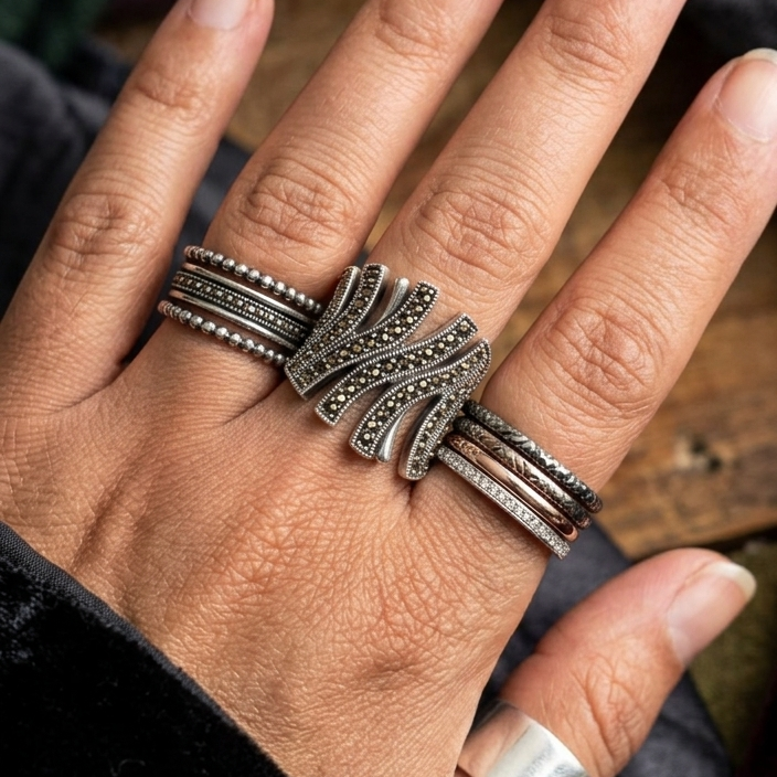 Sculpted Wave Ring