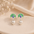 Peacock Silver Stud