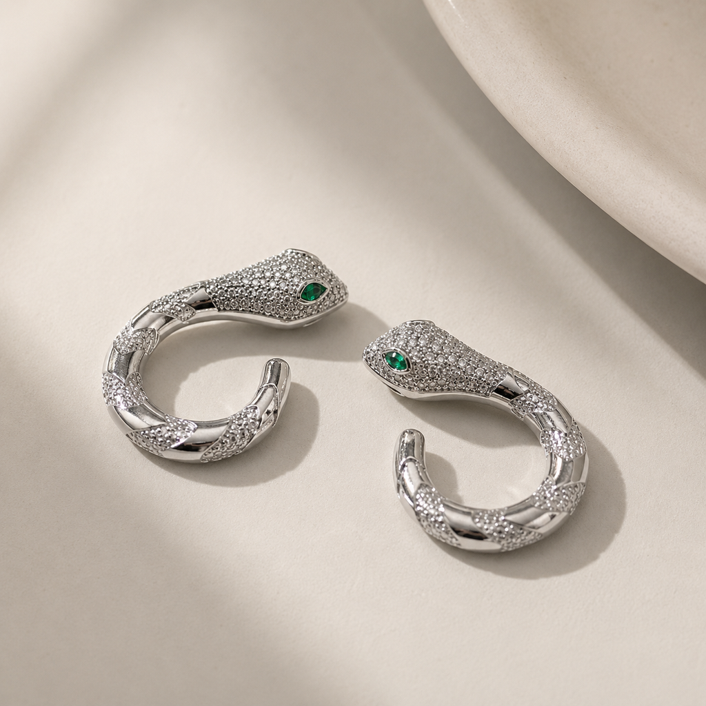 Silver Serpent Earrings