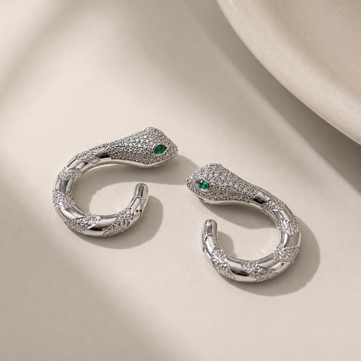 Silver Serpent Earrings