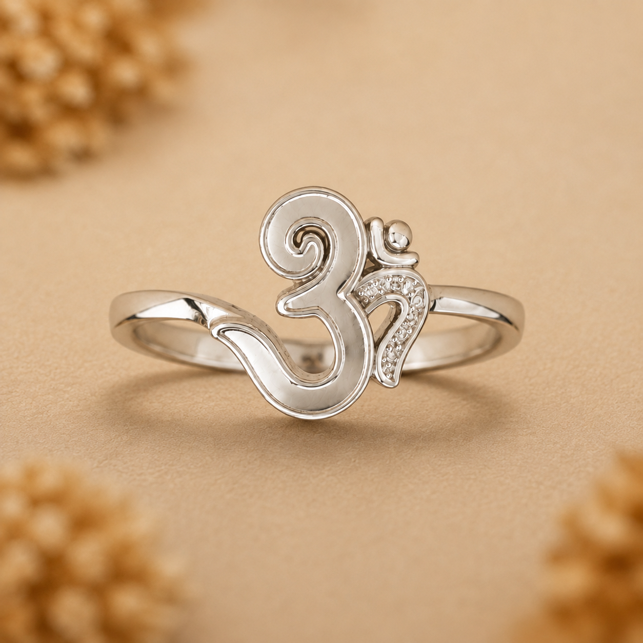 Divine Om Silver Ring