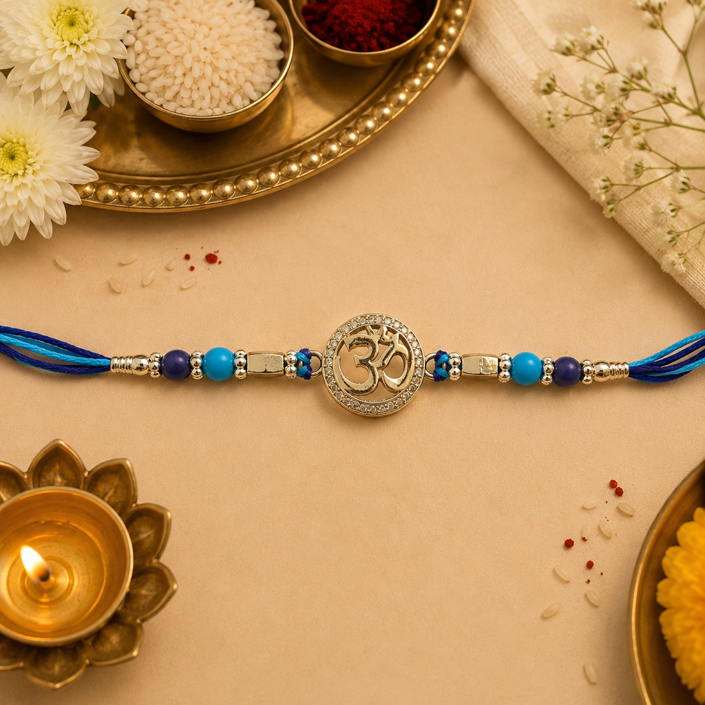 Om 925 Silver Rakhi