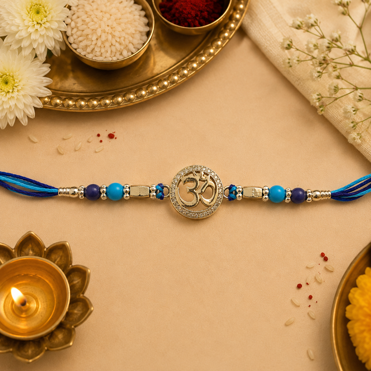 Om 925 Silver Rakhi