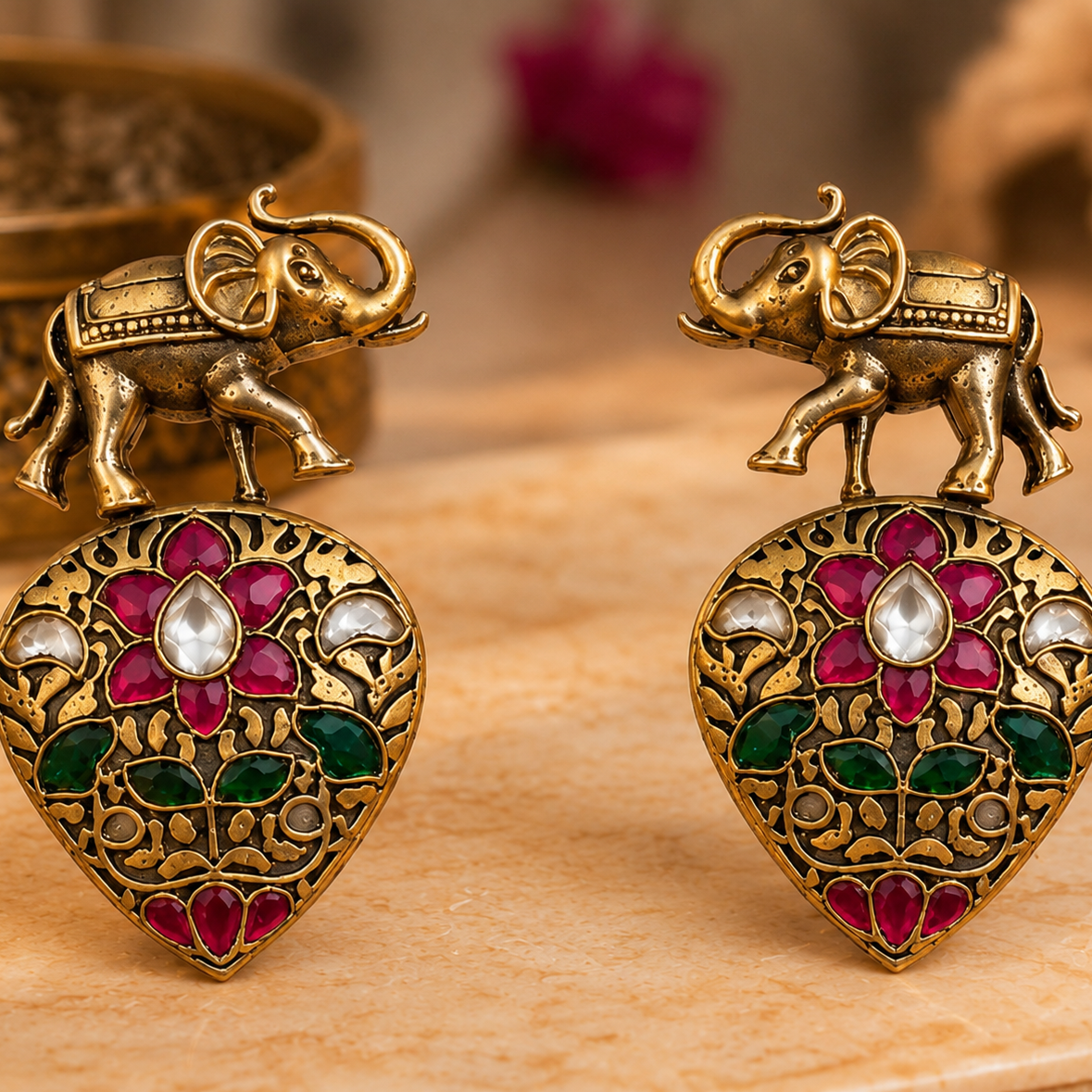 Rajwadi Hathi Earrings