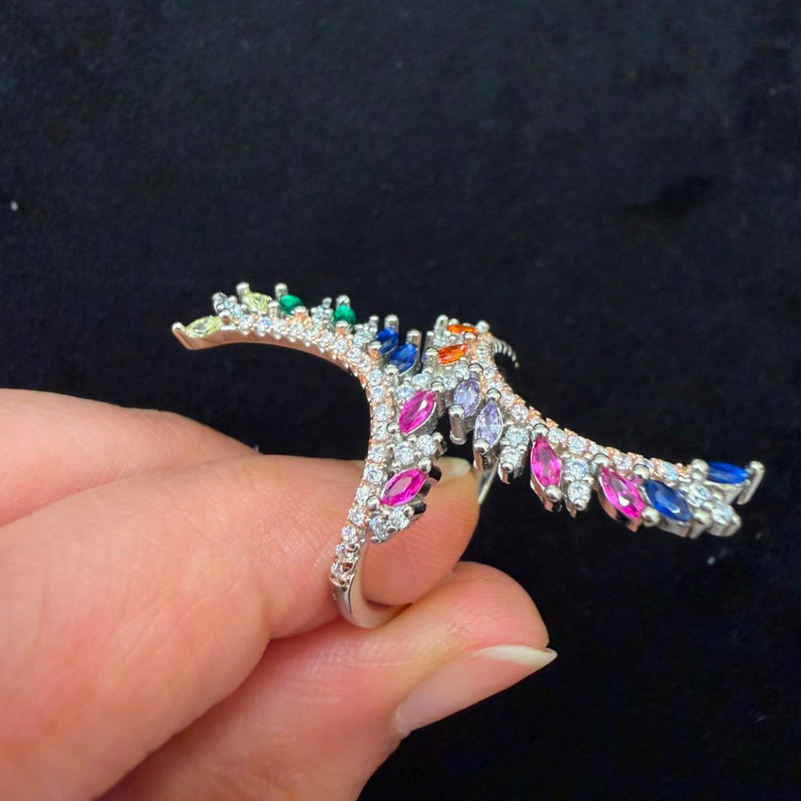 Peacock Crystal Ring