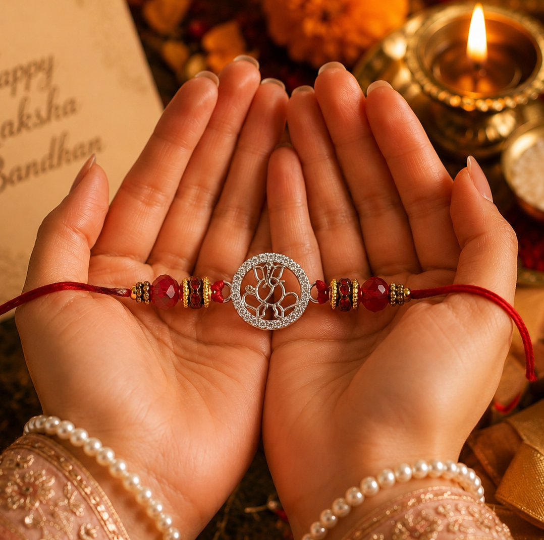 Lord Ganesha Silver Rakhi